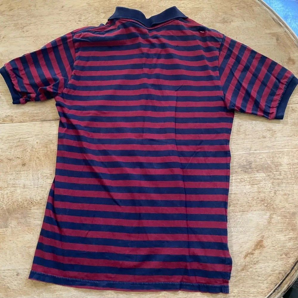 Vintage Polo by Ralph Lauren Boy’s Sz M‎ Navy/Maroon Stripe Short Sleeve Polo